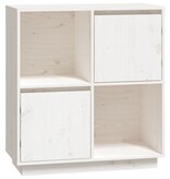 VidaXL Dressoir 74x35x80 cm massief grenenhout wit