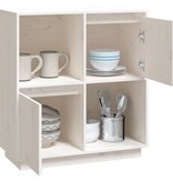 VidaXL Dressoir 74x35x80 cm massief grenenhout wit