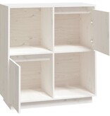 VidaXL Dressoir 74x35x80 cm massief grenenhout wit