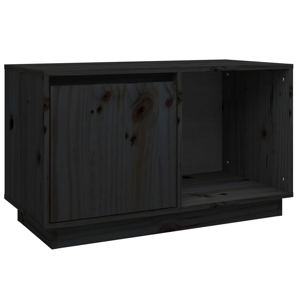 VidaXL Tv-meubel 74x35x44 cm massief grenenhout zwart