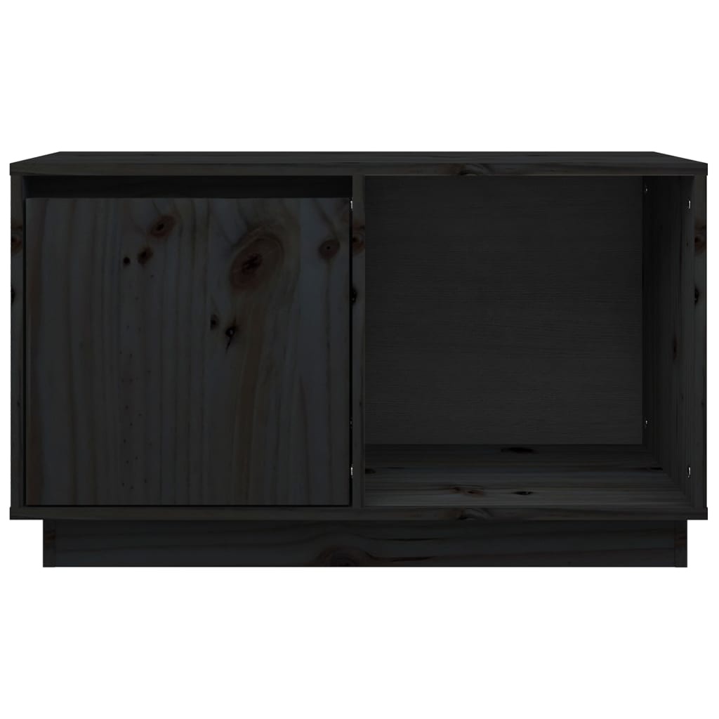 VidaXL Tv-meubel 74x35x44 cm massief grenenhout zwart
