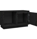 VidaXL Tv-meubel 74x35x44 cm massief grenenhout zwart