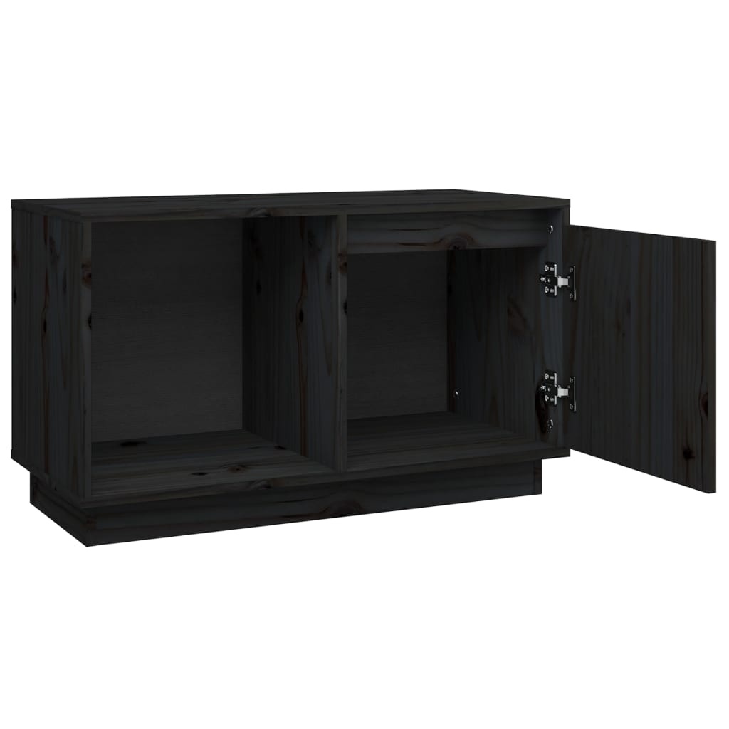 VidaXL Tv-meubel 74x35x44 cm massief grenenhout zwart