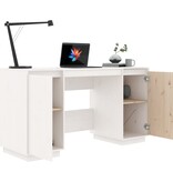 VidaXL Bureau 140x50x75 cm massief grenenhout wit