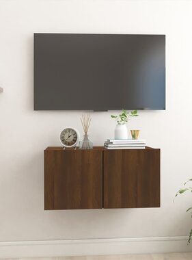 vidaXL Tv-hangmeubel 60x30x30 cm bewerkt hout bruin eikenkleur