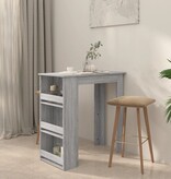 VidaXL Bartafel met opbergrek 102x50x103,5 cm spaanplaat grijs sonoma