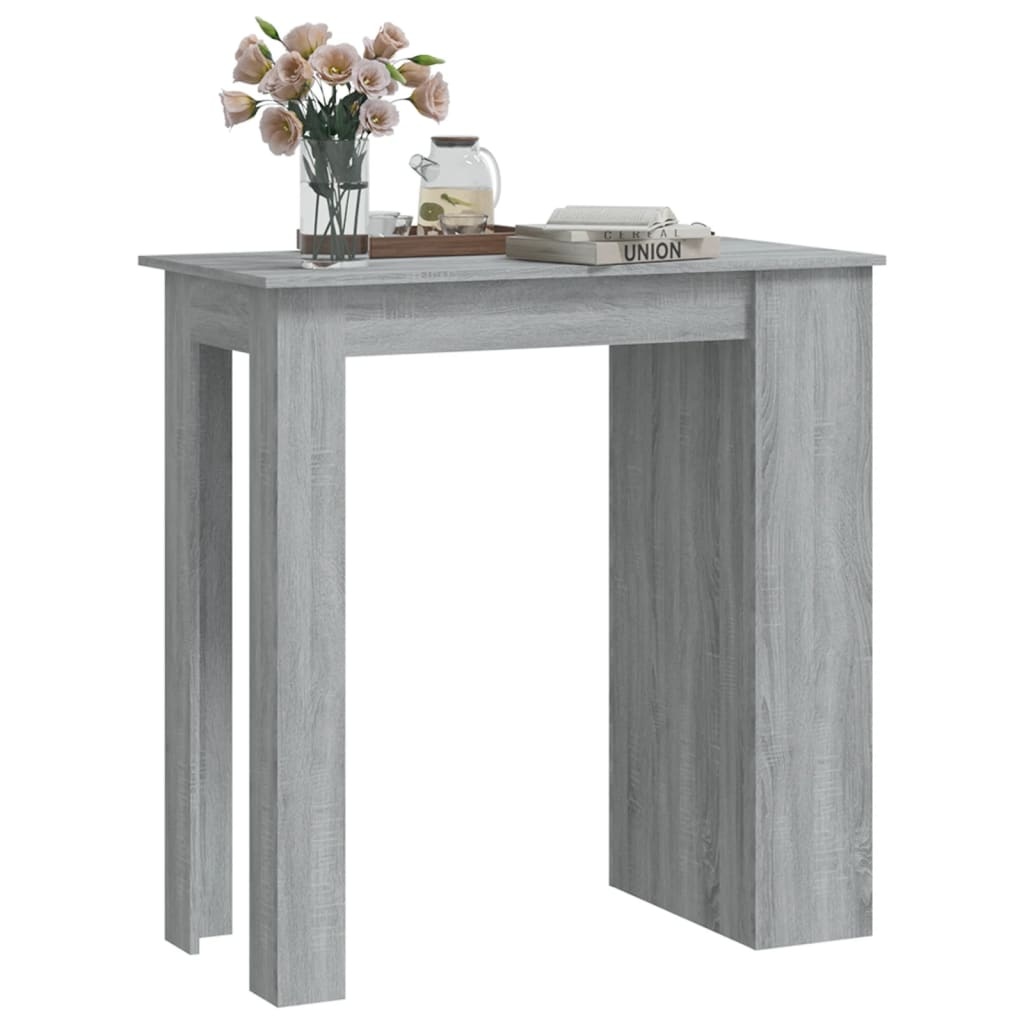 VidaXL Bartafel met opbergrek 102x50x103,5 cm spaanplaat grijs sonoma