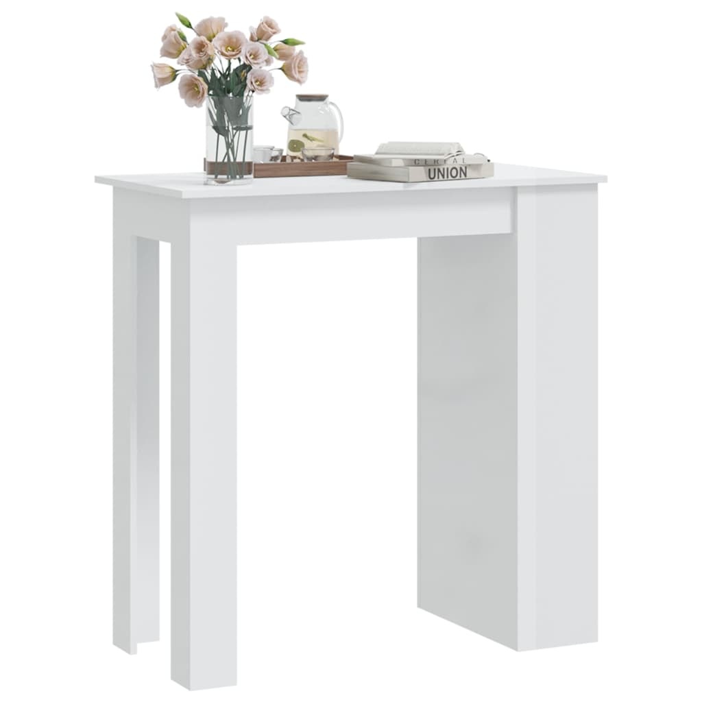VidaXL Bartafel met opbergrek 102x50x103,5 cm hoogglans wit