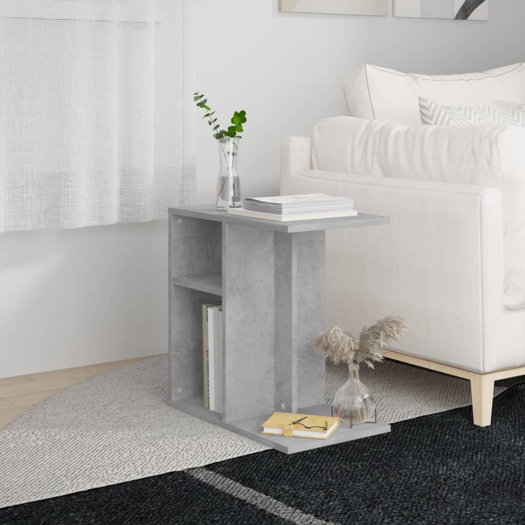 VidaXL Bijzettafel 50x30x50 cm bewerkt hout betongrijs