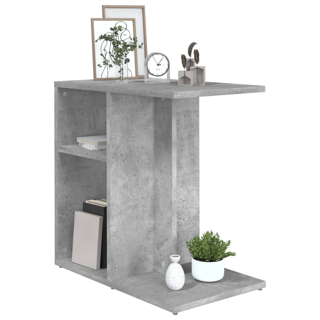 VidaXL Bijzettafel 50x30x50 cm bewerkt hout betongrijs