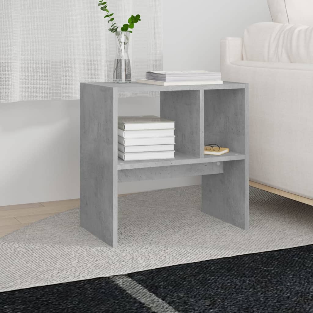 VidaXL Bijzettafel 50x30x50 cm bewerkt hout betongrijs