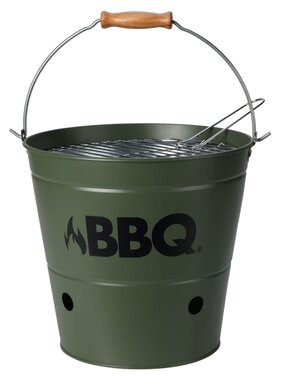 vidaXL Barbecue emmer BBQ 26 cm olijfgroen