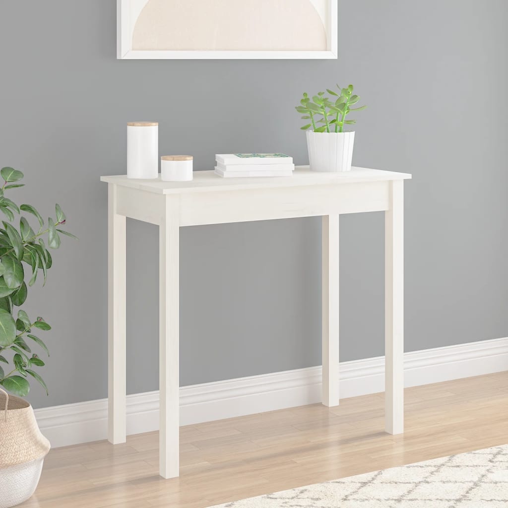 VidaXL Wandtafel 80x40x75 cm massief grenenhout wit