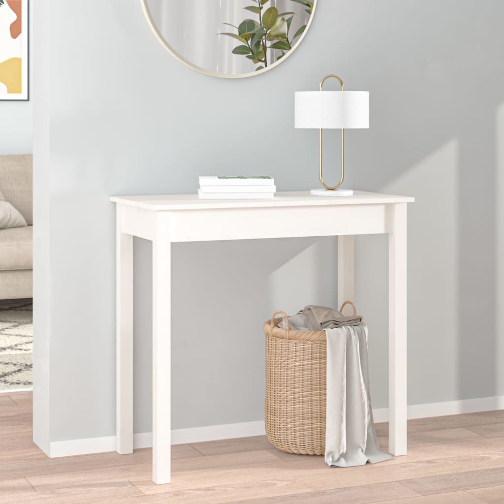 VidaXL Wandtafel 80x40x75 cm massief grenenhout wit