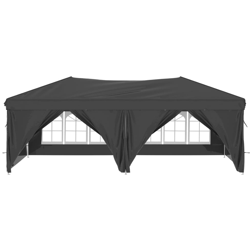 VidaXL Partytent inklapbaar met zijwanden 3x6 m antracietkleurig