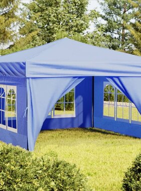 VidaXL Partytent inklapbaar met zijwanden 3x3 m blauw