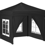 VidaXL Partytent inklapbaar met zijwanden 2x2 m zwart
