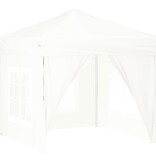 VidaXL Partytent inklapbaar met zijwanden 2x2 m wit