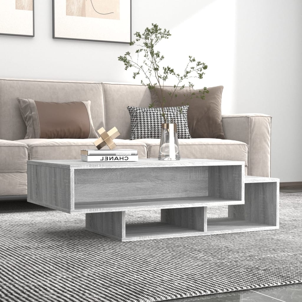 VidaXL Salontafel 105x55x32 cm bewerkt hout grijs sonoma eikenkleurig