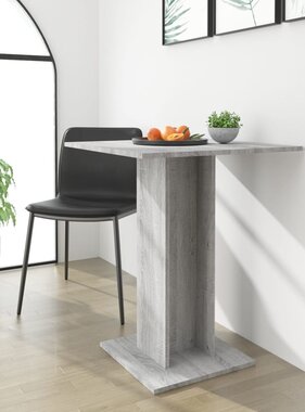 VidaXL Bistrotafel 60x60x75 cm bewerkt hout grijs sonoma eikenkleurig