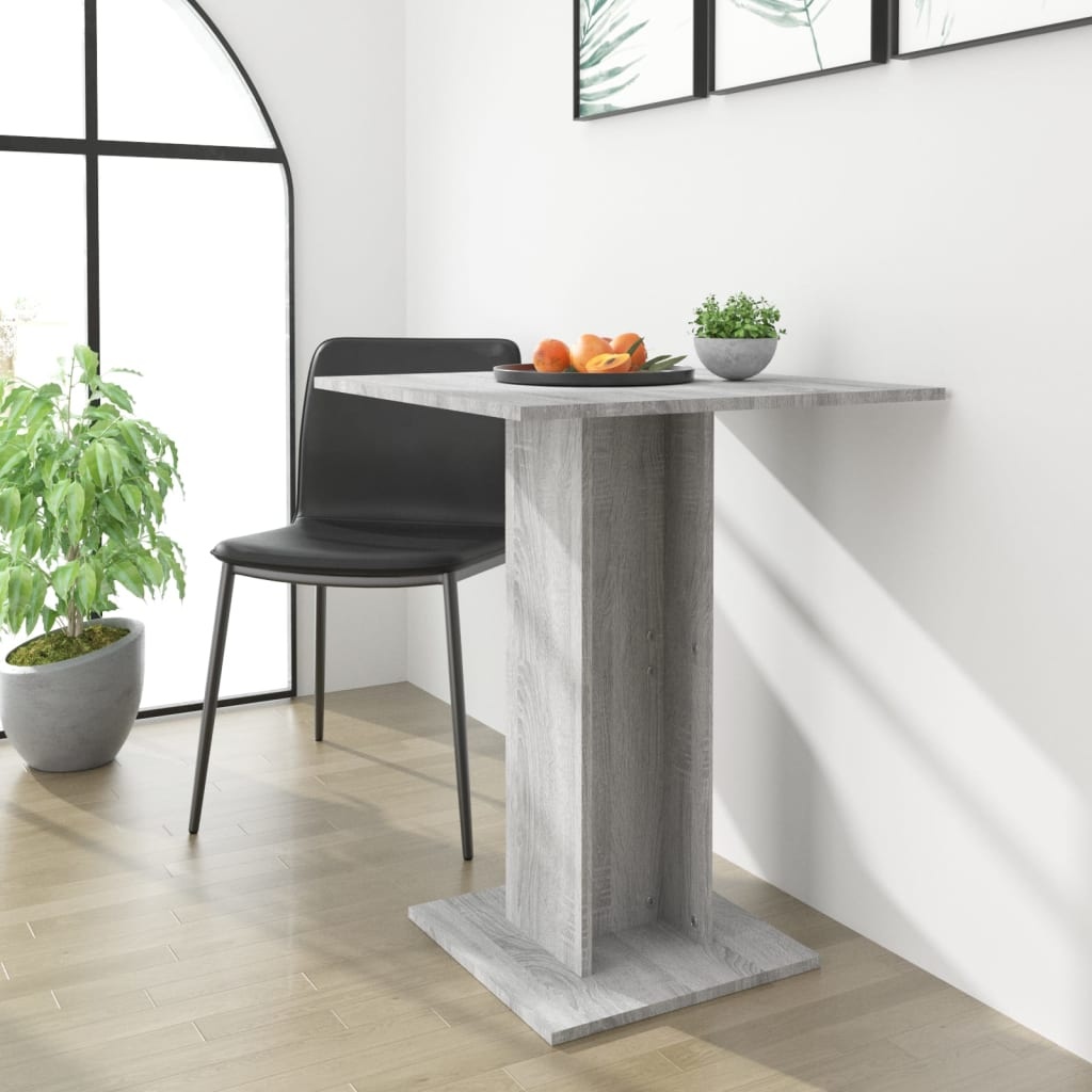 VidaXL Bistrotafel 60x60x75 cm bewerkt hout grijs sonoma eikenkleurig