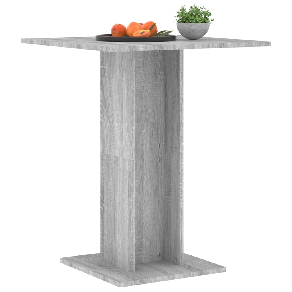VidaXL Bistrotafel 60x60x75 cm bewerkt hout grijs sonoma eikenkleurig