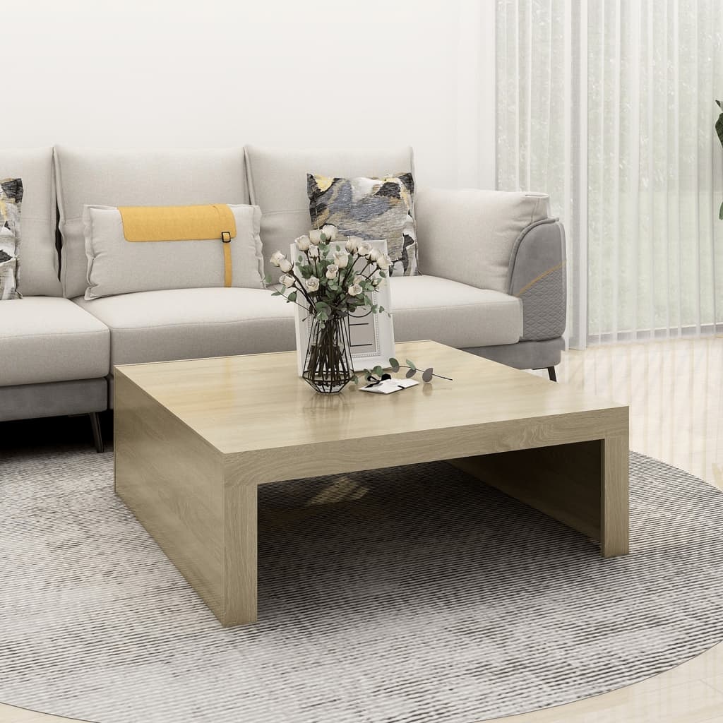 VidaXL Salontafel 100x100x35 cm spaanplaat sonoma eikenkleurig