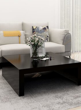 VidaXL Salontafel 100x100x35 cm spaanplaat zwart