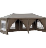 VidaXL Partytent inklapbaar met zijwanden 3x6 m taupe