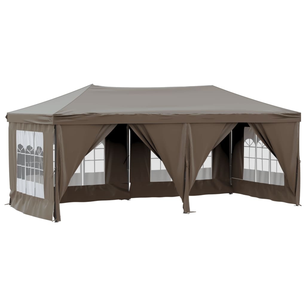 VidaXL Partytent inklapbaar met zijwanden 3x6 m taupe