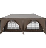 VidaXL Partytent inklapbaar met zijwanden 3x6 m taupe