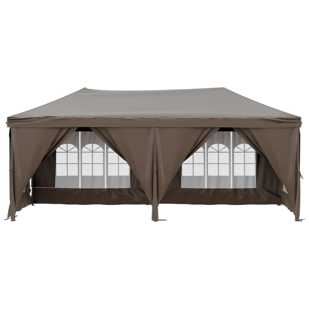 VidaXL Partytent inklapbaar met zijwanden 3x6 m taupe