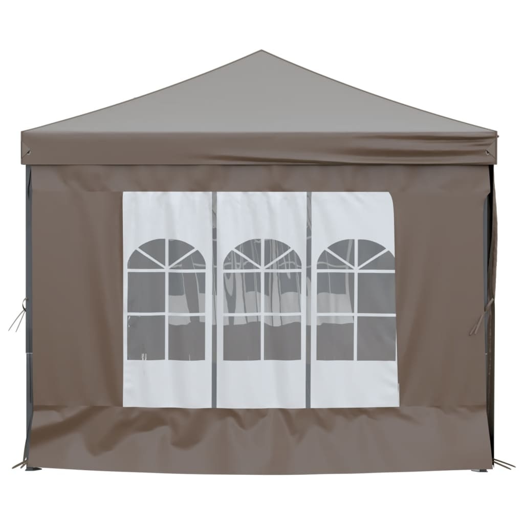 VidaXL Partytent inklapbaar met zijwanden 3x6 m taupe