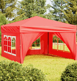 VidaXL Partytent inklapbaar met zijwanden 3x3 m rood