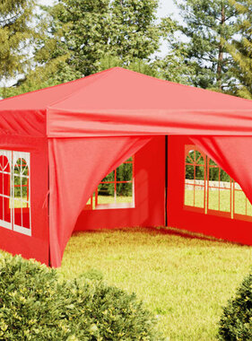 VidaXL Partytent inklapbaar met zijwanden 3x3 m rood
