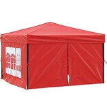 VidaXL Partytent inklapbaar met zijwanden 3x3 m rood
