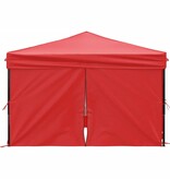 VidaXL Partytent inklapbaar met zijwanden 3x3 m rood