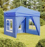 VidaXL Partytent inklapbaar met zijwanden 2x2 m blauw