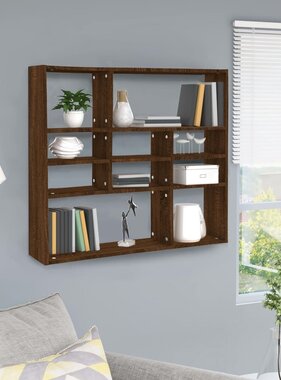 VidaXL Wandschap 90x16x78 cm bewerkt hout bruineikenkleurig