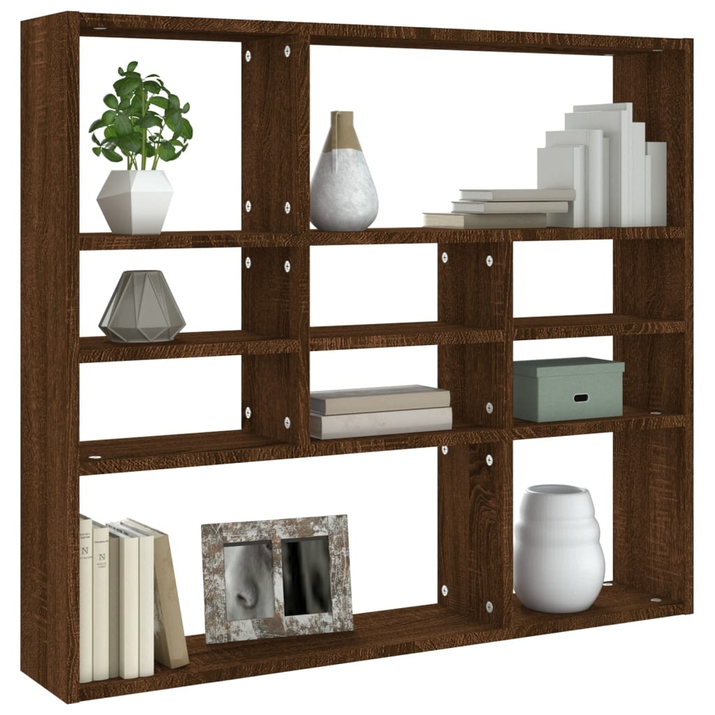 VidaXL Wandschap 90x16x78 cm bewerkt hout bruineikenkleurig