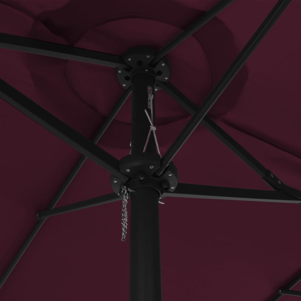 VidaXL Parasol met aluminium paal 460x270 cm bordeauxrood