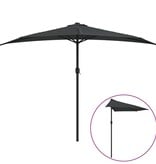 vidaXL Balkonparasol half met aluminium paal 300x155 cm antraciet