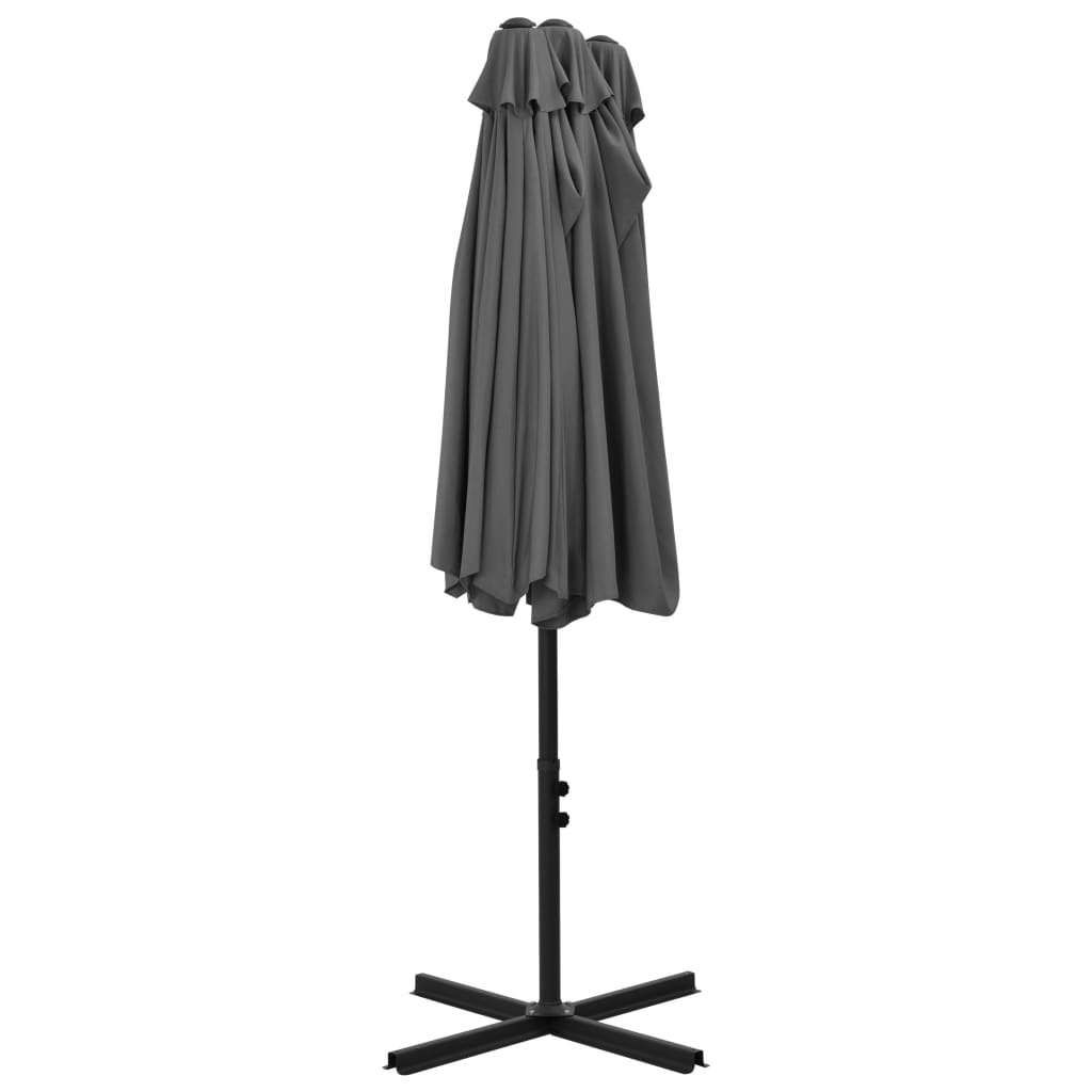 VidaXL Parasol met aluminium paal 460x270 cm antraciet
