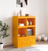 VidaXL Hoge kast 67x39x95 cm staal mosterdgeel