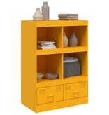 VidaXL Hoge kast 67x39x95 cm staal mosterdgeel