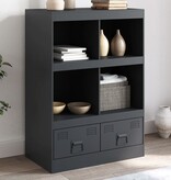 VidaXL Hoge kast 67x39x95 cm staal antracietkleurig