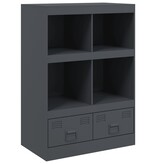 VidaXL Hoge kast 67x39x95 cm staal antracietkleurig