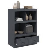 VidaXL Hoge kast 67x39x95 cm staal antracietkleurig