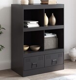 VidaXL Hoge kast 67x39x95 cm staal zwart