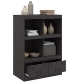 VidaXL Hoge kast 67x39x95 cm staal zwart